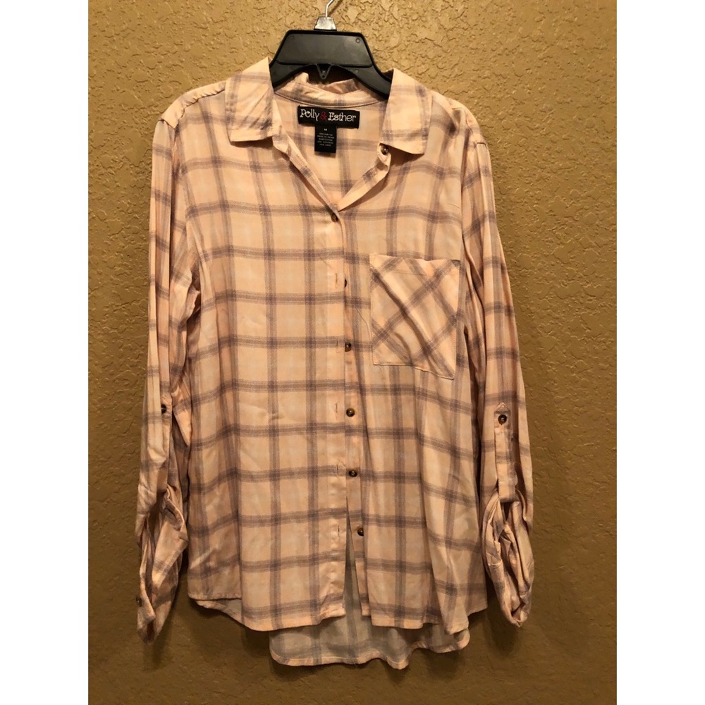 Pale Pink Flannel Button Down